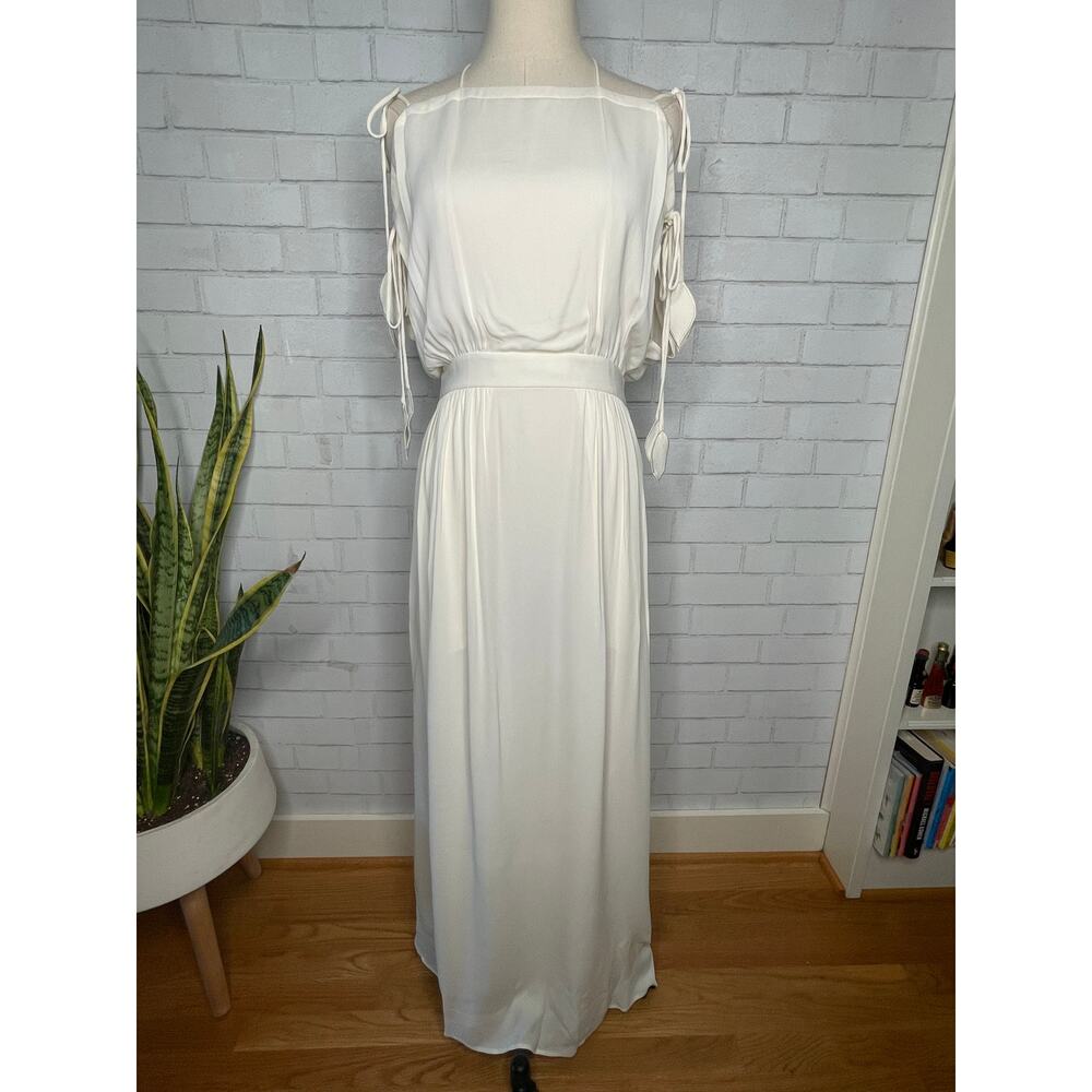 Tory Burch $498 Ivory Draped Grecian Gown Maxi Dress Wedding White Bridal 2 - Picture 5 of 12
